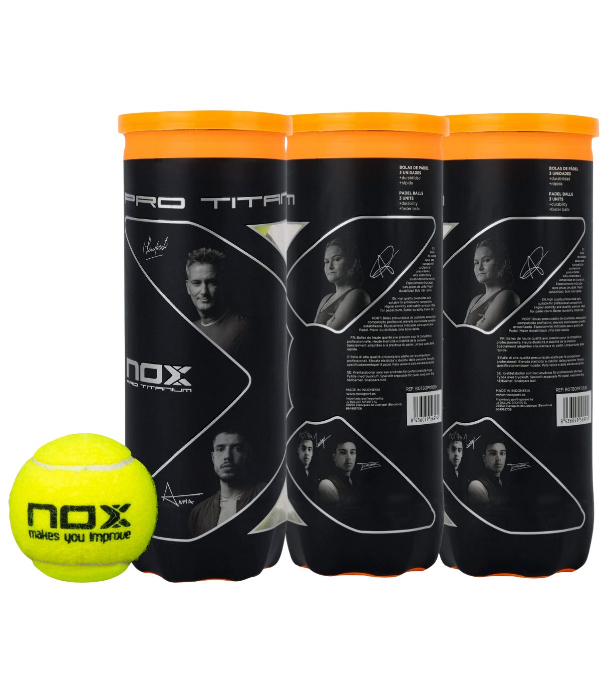 Pack 3 Botes Pelotas Nox Padel Pro Titanium