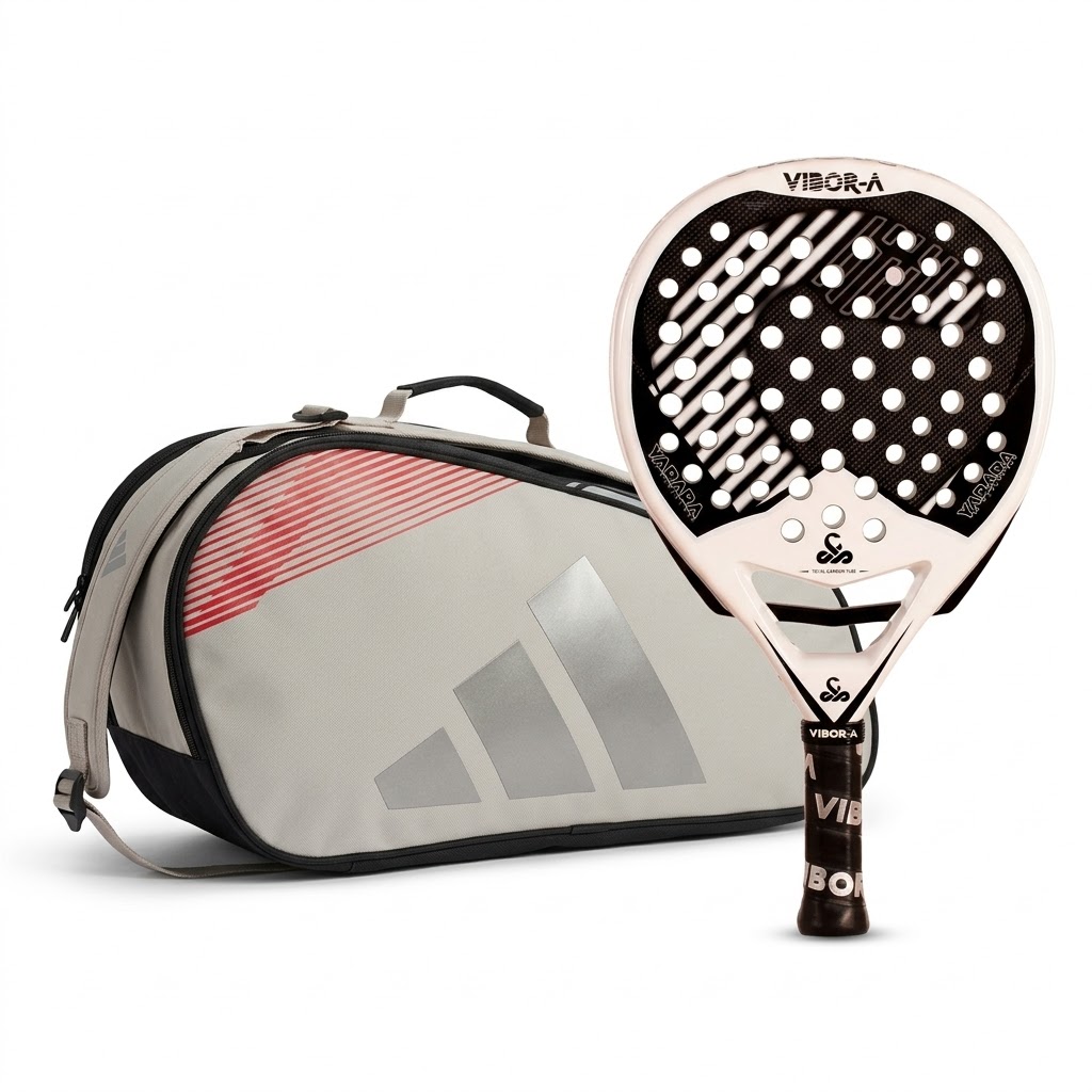 Pack Vibor-a Pala vibor-a Yarara pro white 2026 + paletero Adidas control negro Plata/rojo